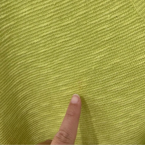 Eileen Fisher Organic Cotton Linen Blend Oversized Honeydew V Neck Tunic Small - Picture 6 of 10